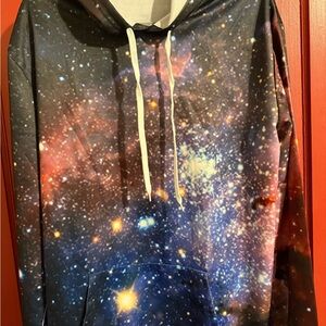 Galaxy Print Hoodie Sweatshirt